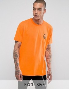 Неоновая оversize-футболка с вышитой надписью Reclaimed Vintage Inspired Rave - Оранжевый