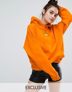 Oversize-худи с нашивкой в форме персика Adolescent Clothing - Оранжевый