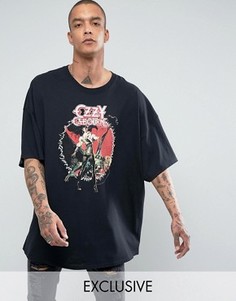 Черная свободная футболка с принтом Ozzy Osbourne Reclaimed Vintage Inspired - Черный