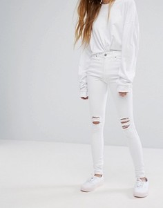 Рваные супероблегающие джинсы с классической талией Dr Denim Lexy - Белый