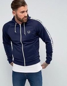 Темно-синяя узкая спортивная куртка с лентой Fred Perry Sports Authentic - Темно-синий