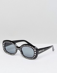 Квадратные декорированные солнцезащитные очки в стиле 90-х ASOS - Черный