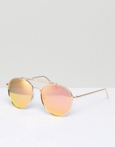 Солнцезащитные очки-авиаторы в золотистой оправе ALDO - Золотой