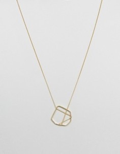 Ожерелье-цепочка с геометрической подвеской Pieces - Золотой