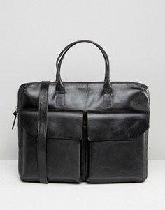 Кожаная сумка для ноутбука с двумя карманами Royal Republiq Courier - Черный