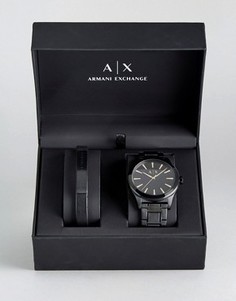 Подарочный набор из часов черного цвета и браслета Armani Exchange AX7102 - Черный