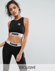Кроп-топ с сетчатой вставкой на спине Puma эксклюзивно для ASOS - Черный