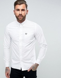 Белая классическая оксфордская рубашка узкого кроя Fred Perry - Белый