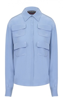 Шелковая блуза прямого кроя с накладными карманами Rochas