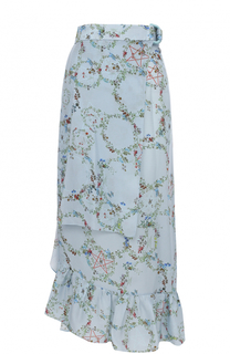 Шелковая юбка асимметричного кроя с запахом PREEN by Thornton Bregazzi