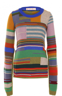 Пуловер с высокими разрезами и круглым вырезом Marni