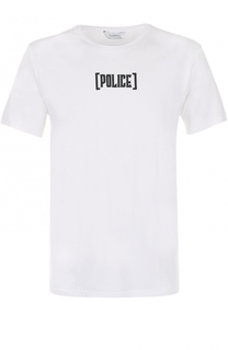 Хлопковая футболка с контрастной надписью Elevenparis