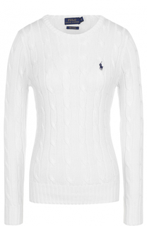 Пуловер фактурной вязки с логотипом бренда Polo Ralph Lauren