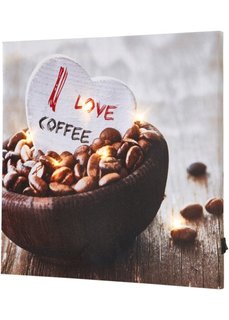 Картина Кофе со светодиодной подсветкой (коричневый/белый) Bonprix