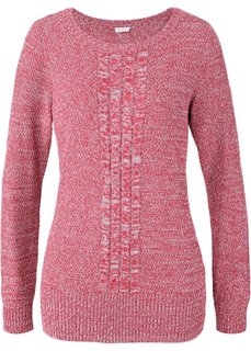 Пуловер с длинным рукавом (светлый ярко-розовый меланж) Bonprix