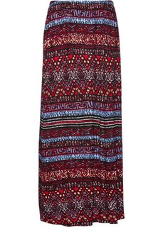 Трикотажная юбка (темно-красный с рисунком) Bonprix