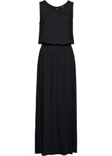 Длинное трикотажное платье (черный) Bonprix