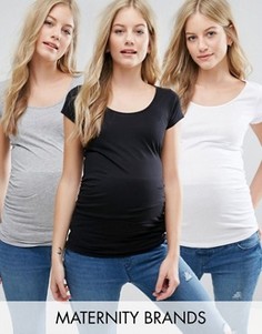 Комплект из 3 лонгсливов для беременных New Look Maternity - Мульти
