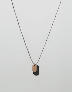 Ожерелье с черным и золотистым армейскими жетонами ALDO - Черный