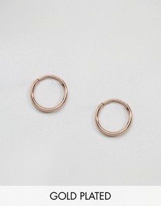 Серьги-кольца с покрытием из розового золота Pilgrim - Золотой