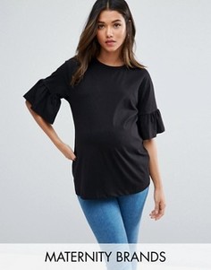 Топ с расклешенными рукавами New Look Maternity - Черный