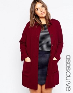 Удлиненное пальто в стиле 60‑х ASOS CURVE - Красный