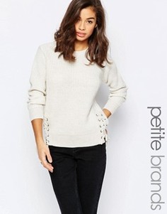 Вязаный джемпер с завязками по бокам New Look Petite - Кремовый