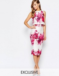 Платье-футляр 2 в 1 с принтом роз True Violet - Мульти