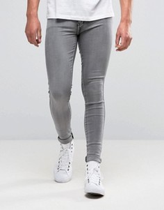 Серые выбеленные супероблегающие джинсы Dr Denim Kissy - Серый