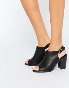 Черные сандалии на каблуке с открытой пяткой Glamorous - Черный