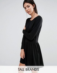 Короткое приталенное трикотажное платье Brave Soul Tall - Черный