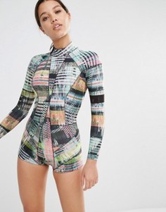 Купальный комбинезон с принтом в твидовом стиле Cynthia Rowley - Мульти