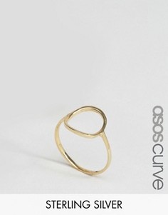 Позолоченное серебряное кольцо ASOS CURVE - Золотой
