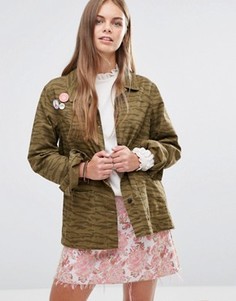 Куртка с нашивками Maison Scotch Peace - Зеленый