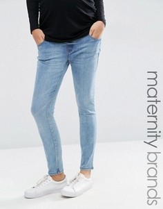 Джинсы слим для беременных в винтажном стиле New Look Maternity - Синий