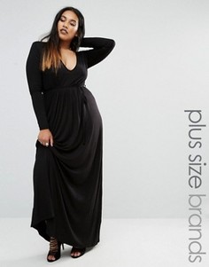 Платье макси с длинными рукавами Club L Plus Essentials - Черный