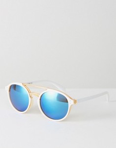 Круглые солнцезащитные очки с зеркальными линзами 7X - Золотой