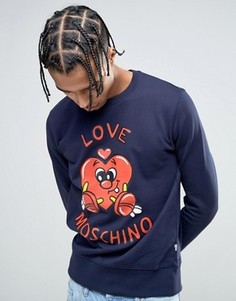Свитер с логотипом Love Moschino - Темно-синий