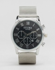 Серебристые часы с хронографом и сетчатым браслетом Reclaimed Vintage Inspired - Серебряный
