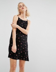 Свободное платье с цветочным принтом Vans - Черный