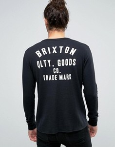 Лонгслив с вафельной текстурой и логотипом Brixton Woodburn - Черный