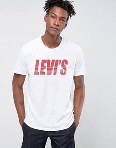 Белая футболка с принтом логотипа Levis - Белый