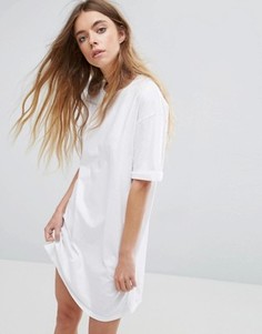 Платье-футболка с отворотами на рукавах ASOS Ultimate - Белый