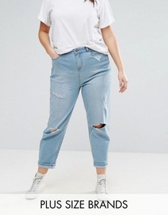 Джинсы с рваной отделкой New Look Plus - Синий