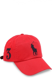 Хлопковая бейсболка с вышивкой Polo Ralph Lauren