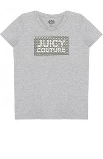 Хлопковая футболка с заклепками Juicy Couture