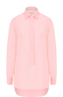 Шелковая блуза прямого кроя с удлиненной спинкой Victoria Beckham