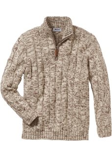 Пуловер Regular Fit (бежевый меланж) Bonprix