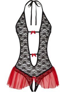 Боди открытого дизайна (черный/красный) Bonprix