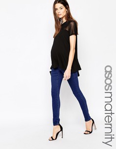 Джеггинсы для беременных с посадкой под животом ASOS Maternity Sculpt Me - Синий